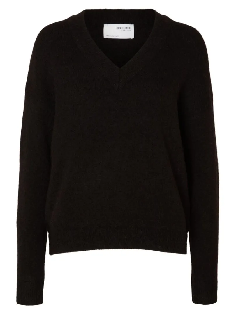 vhals_pullover_5.webp Strik>SELECTED V-HALS PULLOVER Black