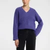 Strik>SELECTED V-HALS STRIKTRØJE Purple