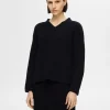 Strik>SELECTED V-HALS STRIKTRØJE Black