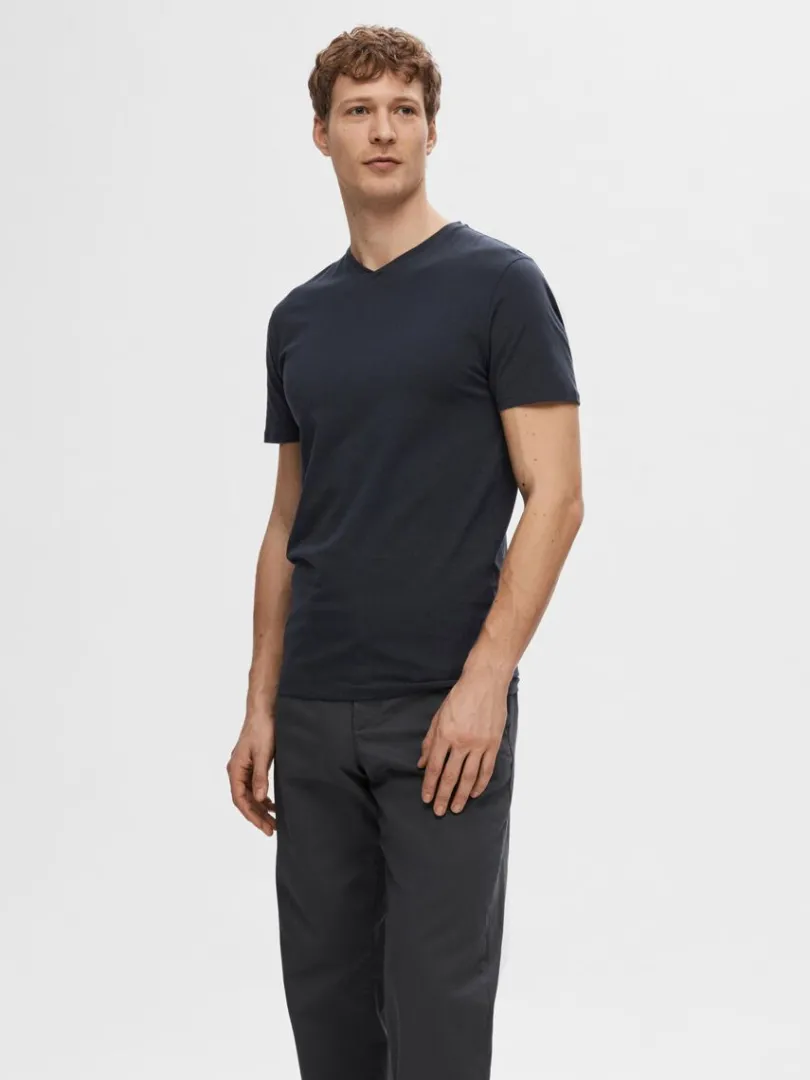 vhals_tshirt_0-2.webp T-shirts>SELECTED V-HALS T-SHIRT Blue