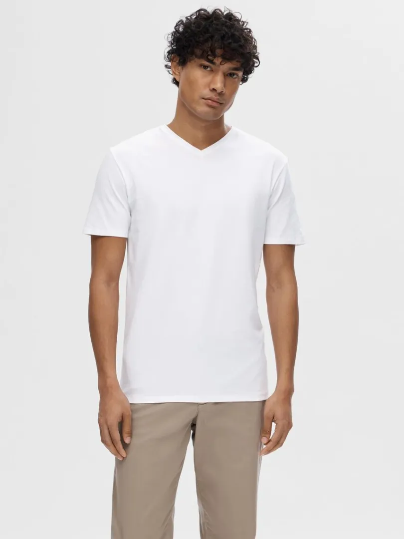vhals_tshirt_0-3.webp T-shirts>SELECTED V-HALS T-SHIRT White