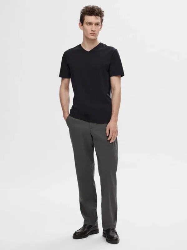 T-shirts>SELECTED V-HALS T-SHIRT Black