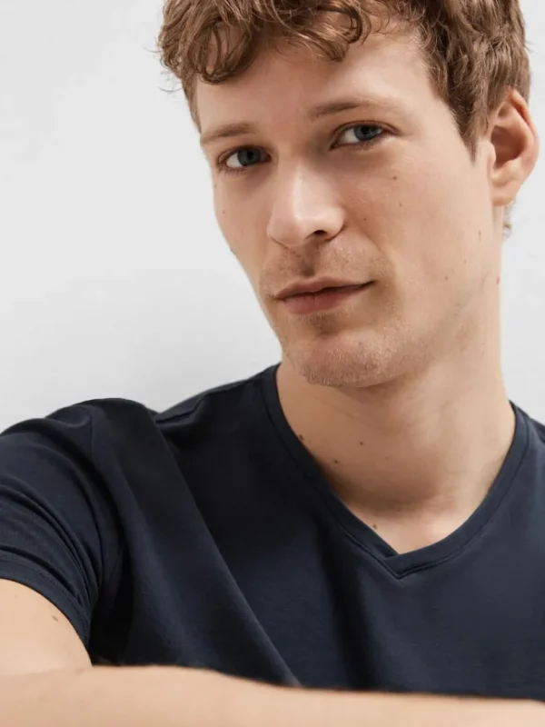 T-shirts>SELECTED V-HALS T-SHIRT Blue