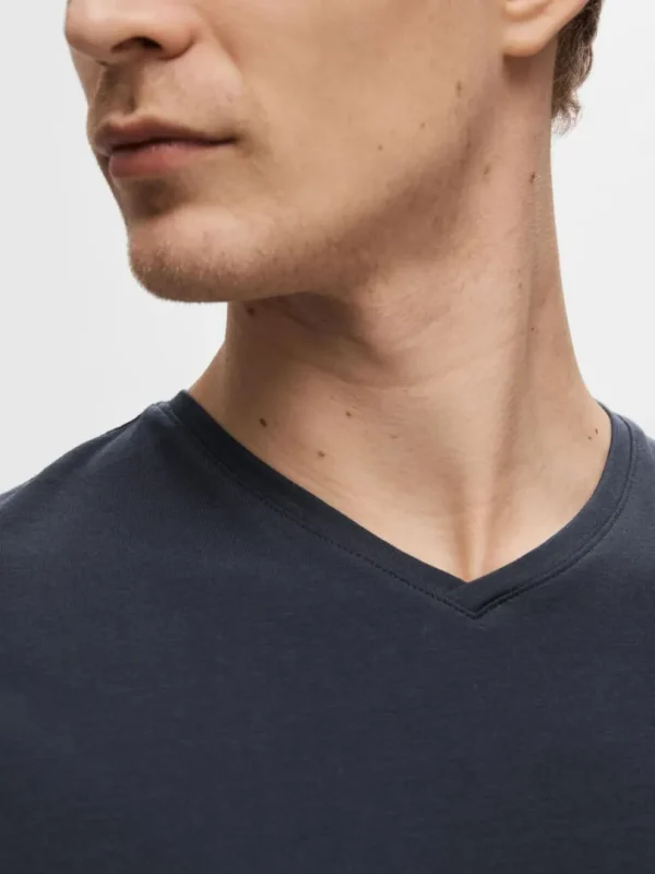 T-shirts>SELECTED V-HALS T-SHIRT Blue