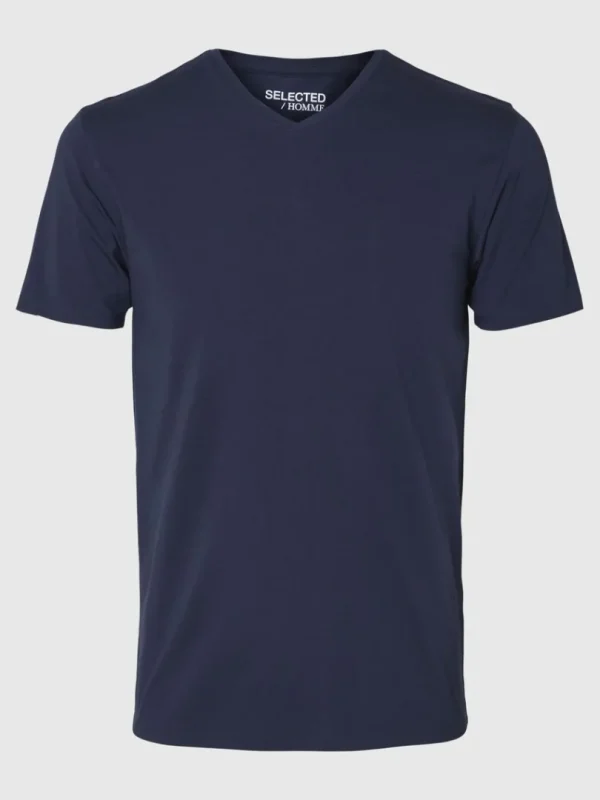 T-shirts>SELECTED V-HALS T-SHIRT Blue