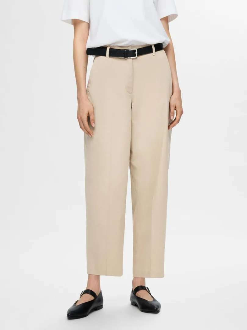 vide_ben_chinos_0.webp Bukser | Jakkesæt & Blazers>SELECTED VIDE BEN CHINOS Beige