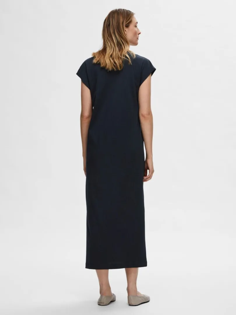 vneck_midikjole_4-2.webp Kjoler>SELECTED V-NECK MIDIKJOLE Blue