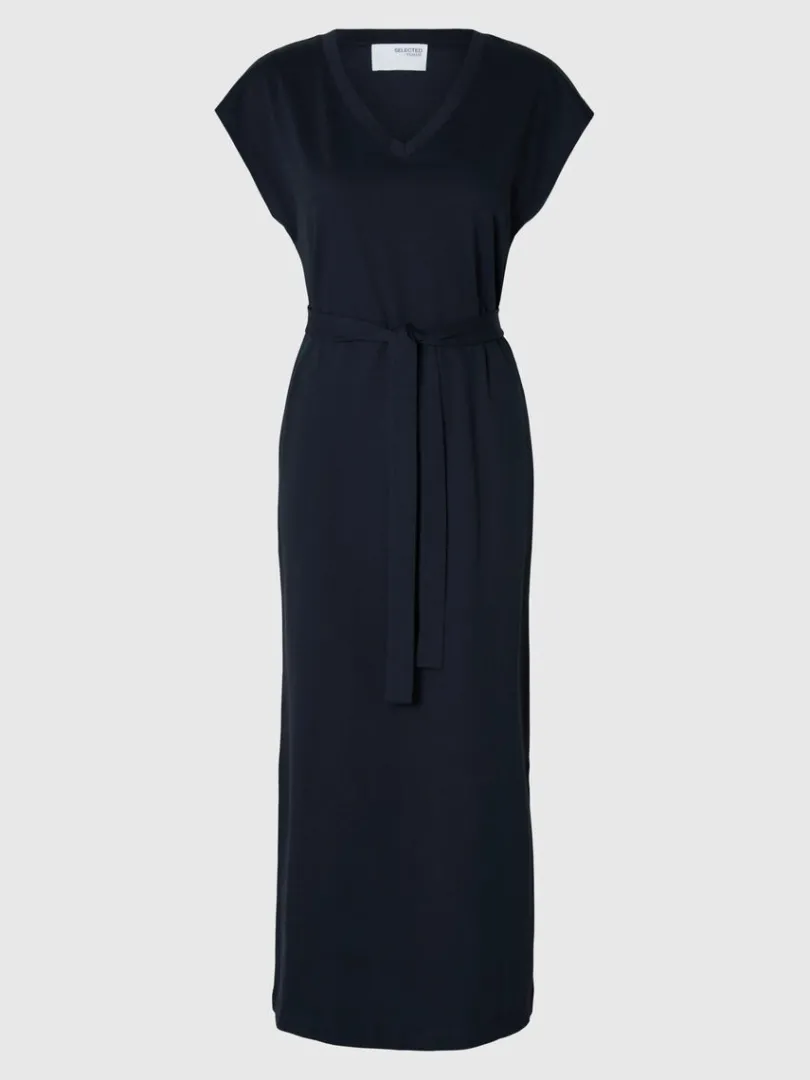 vneck_midikjole_5-2.webp Kjoler>SELECTED V-NECK MIDIKJOLE Blue