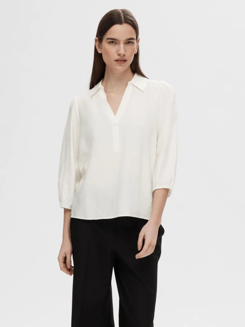 vudskring_bluse_0-2.webp Toppe Og Bluser>SELECTED V-UDSKÆRING BLUSE White