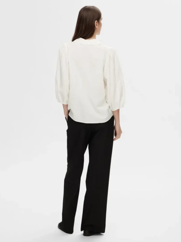 Toppe Og Bluser>SELECTED V-UDSKÆRING BLUSE White