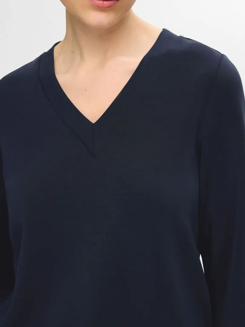 vudskring_pullover_3.webp Toppe Og Bluser>SELECTED V-UDSKÆRING PULLOVER Blue