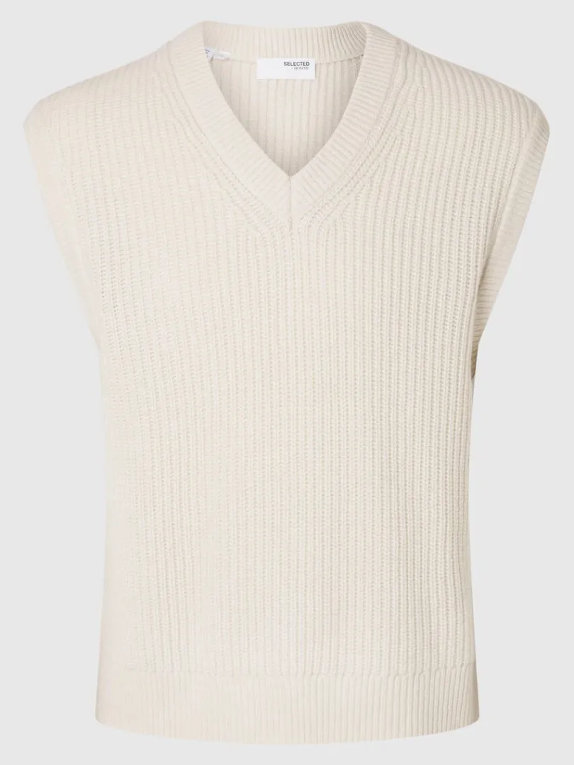 vudskring_strik_vest_4.webp Overtøj>SELECTED V-UDSKÆRING STRIK VEST Beige