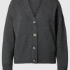 Strik>SELECTED V-UDSKÆRING STRIKKET CARDIGAN Grey