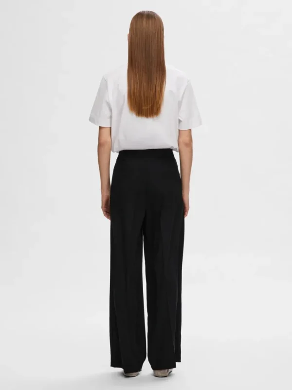 Bukser | Jakkesæt & Blazers>SELECTED VÆVEDE BREDE BUKSER Black