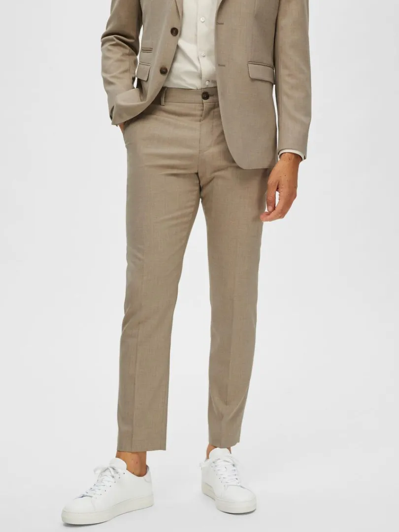 vvede_bukser_0-2.webp Bukser | Jakkesæt & Blazers>SELECTED VÆVEDE BUKSER Beige