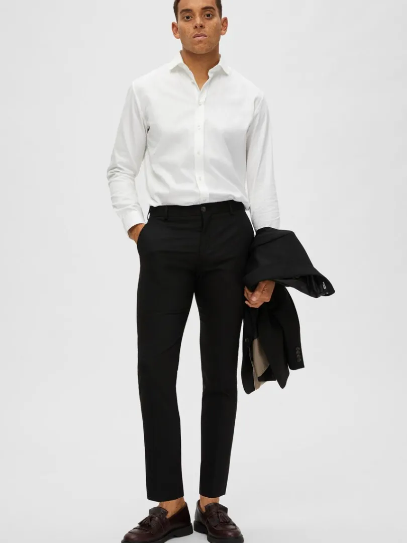 vvede_bukser_2-5.webp Bukser | Jakkesæt & Blazers>SELECTED VÆVEDE BUKSER Black