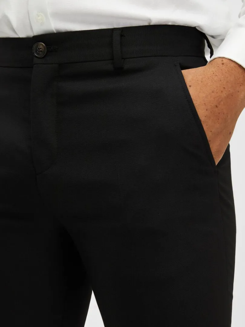 vvede_bukser_3-5.webp Bukser | Jakkesæt & Blazers>SELECTED VÆVEDE BUKSER Black