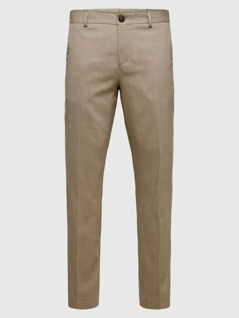 vvede_bukser_4-2.webp Bukser | Jakkesæt & Blazers>SELECTED VÆVEDE BUKSER Beige