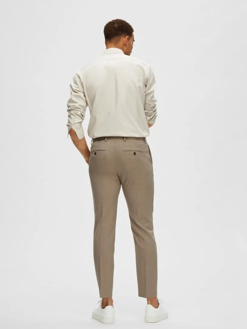 vvede_bukser_5-2.webp Bukser | Jakkesæt & Blazers>SELECTED VÆVEDE BUKSER Beige
