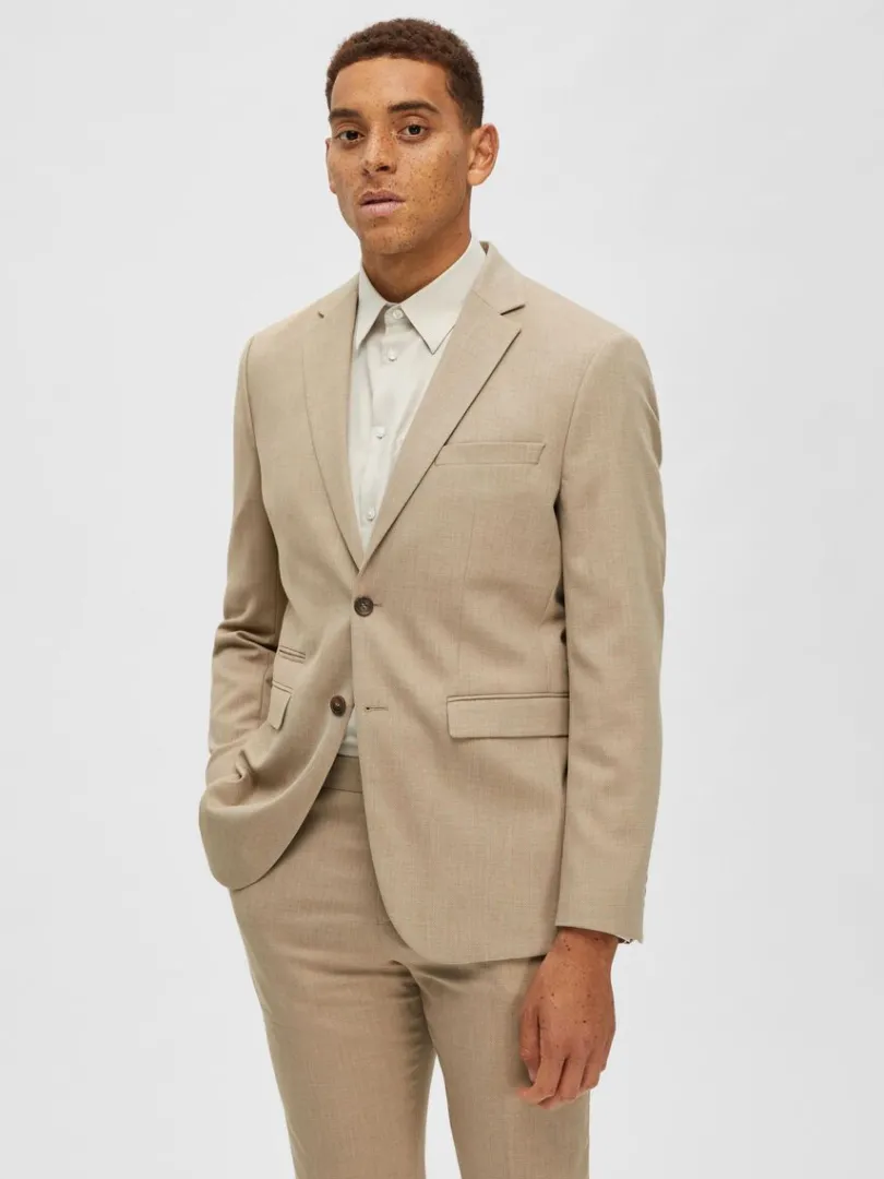 vvet_blazer_0-2.webp Jakkesæt & Blazers>SELECTED VÆVET BLAZER Beige