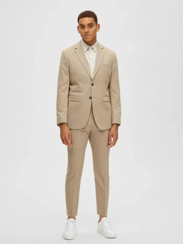 Jakkesæt & Blazers>SELECTED VÆVET BLAZER Beige