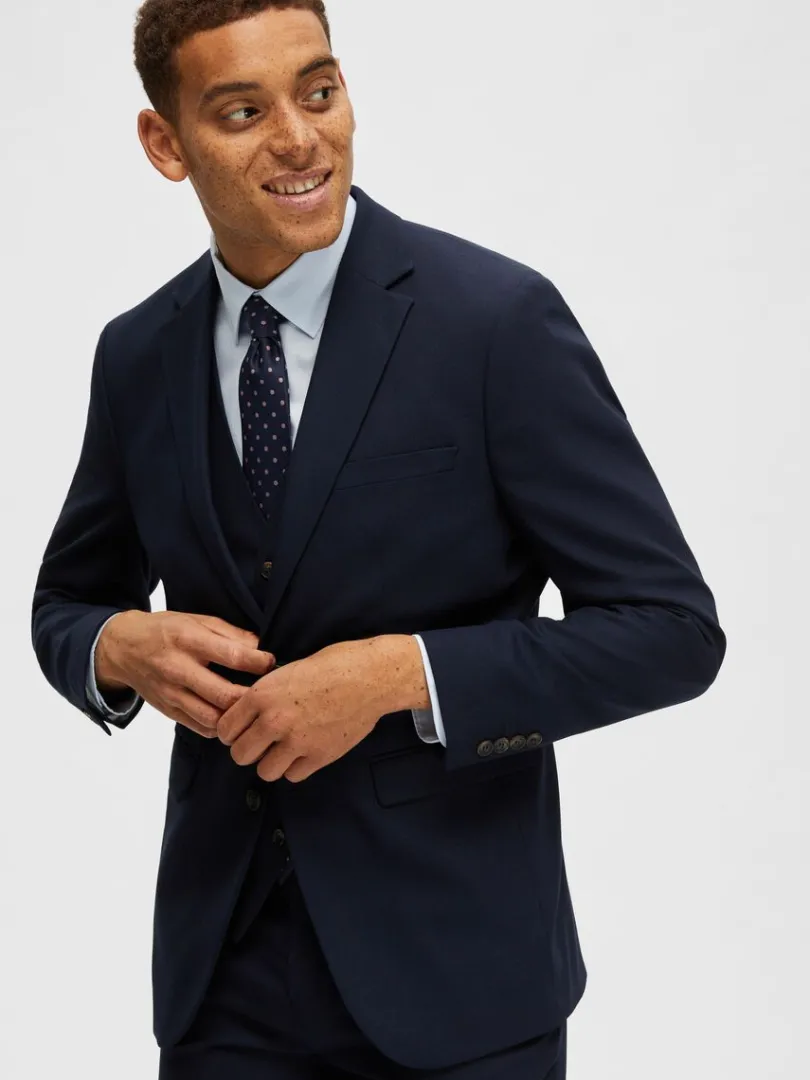 vvet_blazer_3-4.webp Jakkesæt & Blazers>SELECTED VÆVET BLAZER Blue