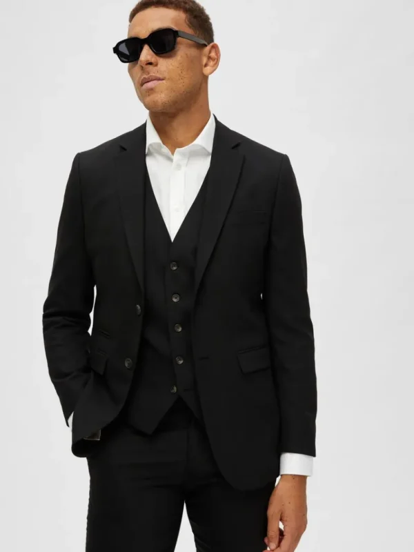 Jakkesæt & Blazers>SELECTED VÆVET BLAZER Black