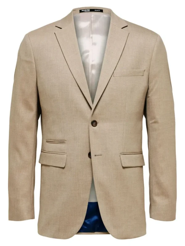 Jakkesæt & Blazers>SELECTED VÆVET BLAZER Beige