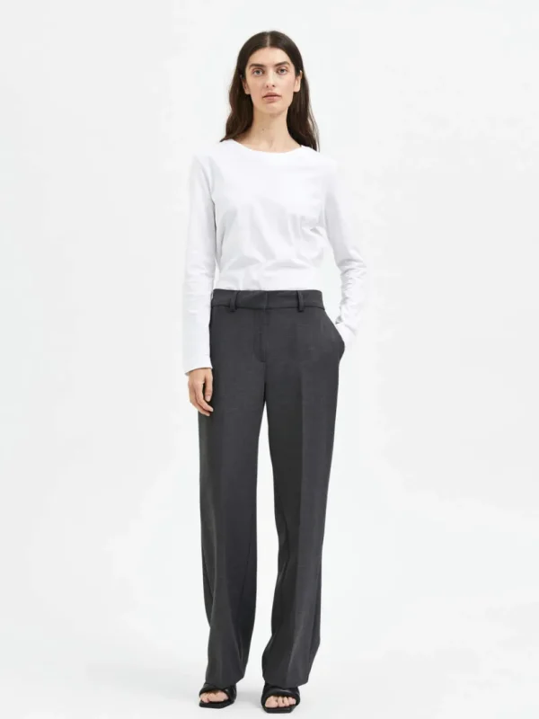 Bukser | Jakkesæt & Blazers>SELECTED VÆVET BREDE BUKSER Grey
