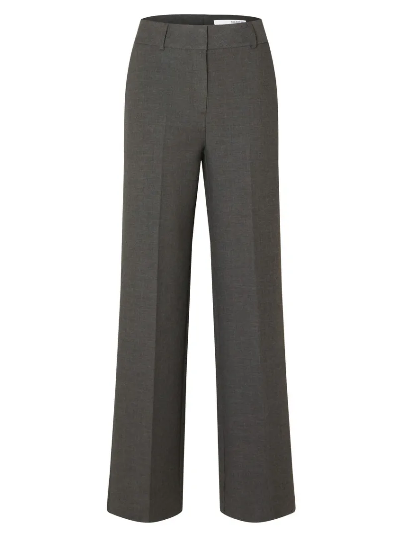 vvet_brede_bukser_5.webp Bukser | Jakkesæt & Blazers>SELECTED VÆVET BREDE BUKSER Grey