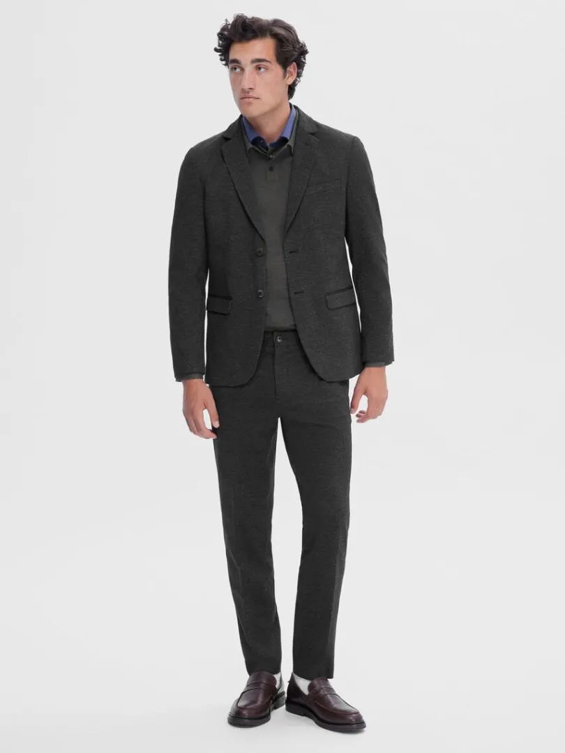 vvet_slim_fit_blazer_2.webp Jakkesæt & Blazers>SELECTED VÆVET SLIM FIT BLAZER Grey
