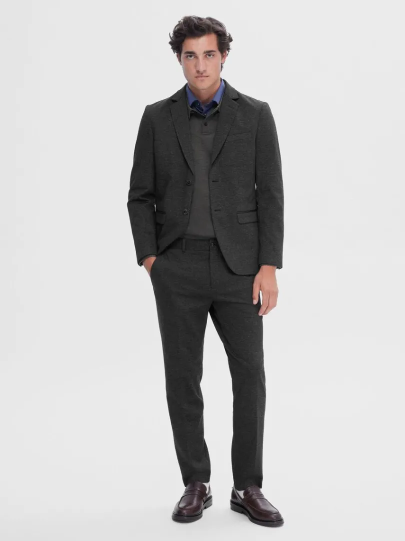 vvet_slim_fit_blazer_3.webp Jakkesæt & Blazers>SELECTED VÆVET SLIM FIT BLAZER Grey