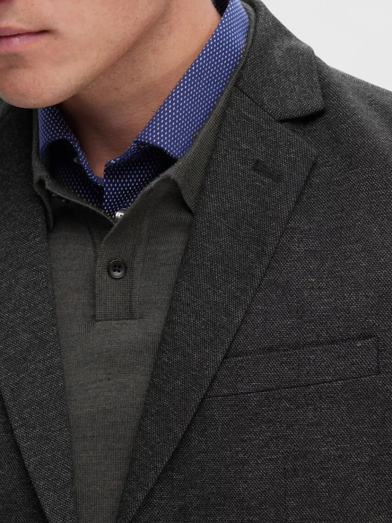 vvet_slim_fit_blazer_5.webp Jakkesæt & Blazers>SELECTED VÆVET SLIM FIT BLAZER Grey