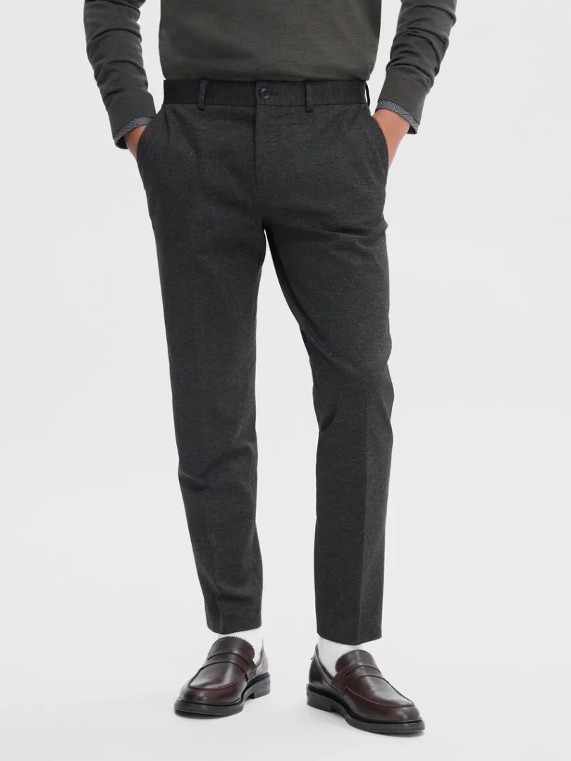 vvet_slim_fit_bukser_0.webp Bukser | Jakkesæt & Blazers>SELECTED VÆVET SLIM FIT BUKSER Grey