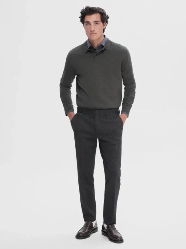 Bukser | Jakkesæt & Blazers>SELECTED VÆVET SLIM FIT BUKSER Grey