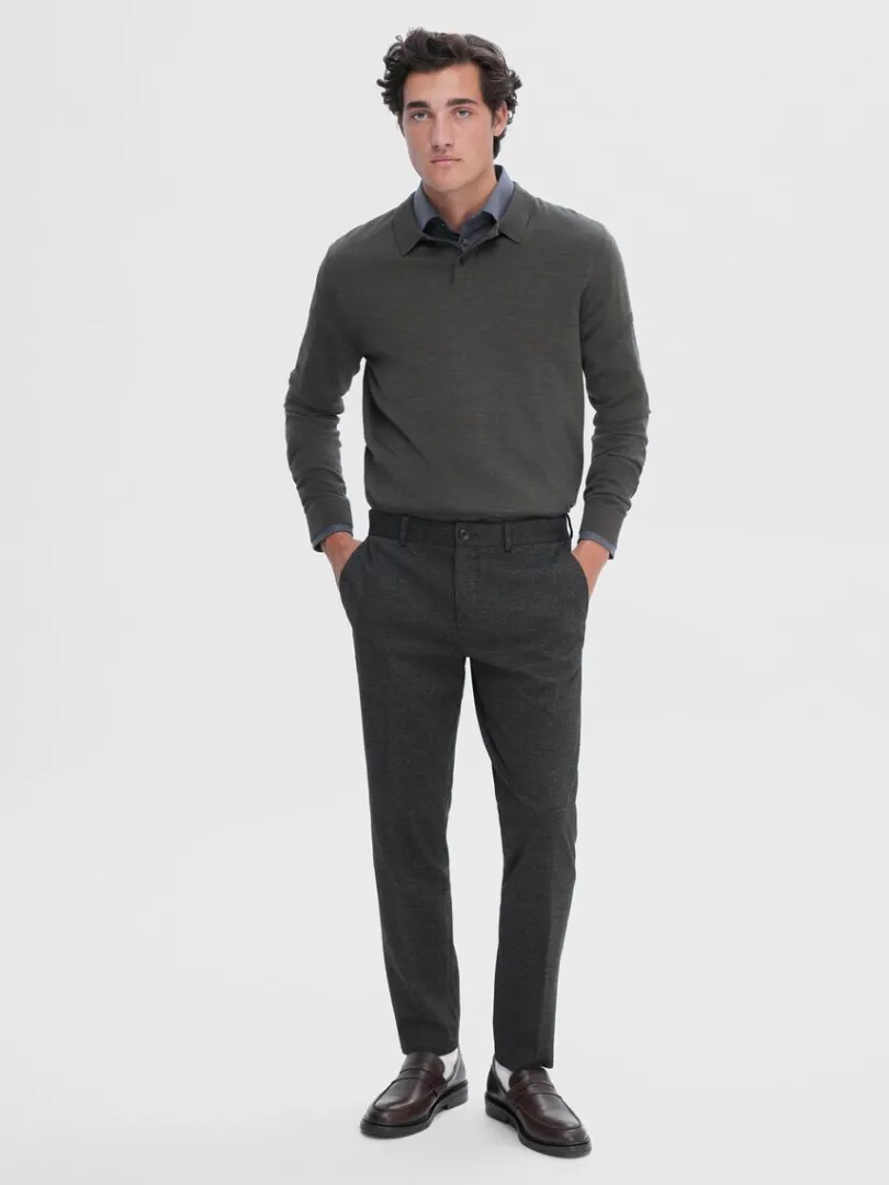 vvet_slim_fit_bukser_1.webp Bukser | Jakkesæt & Blazers>SELECTED VÆVET SLIM FIT BUKSER Grey