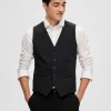 Jakkesæt & Blazers>SELECTED VÆVET VEST Black