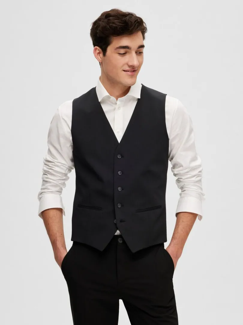 vvet_vest_0-2.webp Jakkesæt & Blazers>SELECTED VÆVET VEST Black