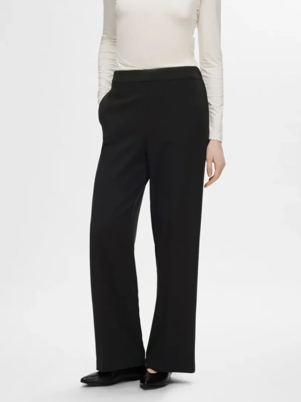 Bukser | Jakkesæt & Blazers>SELECTED WIDE FIT BUKSER Black