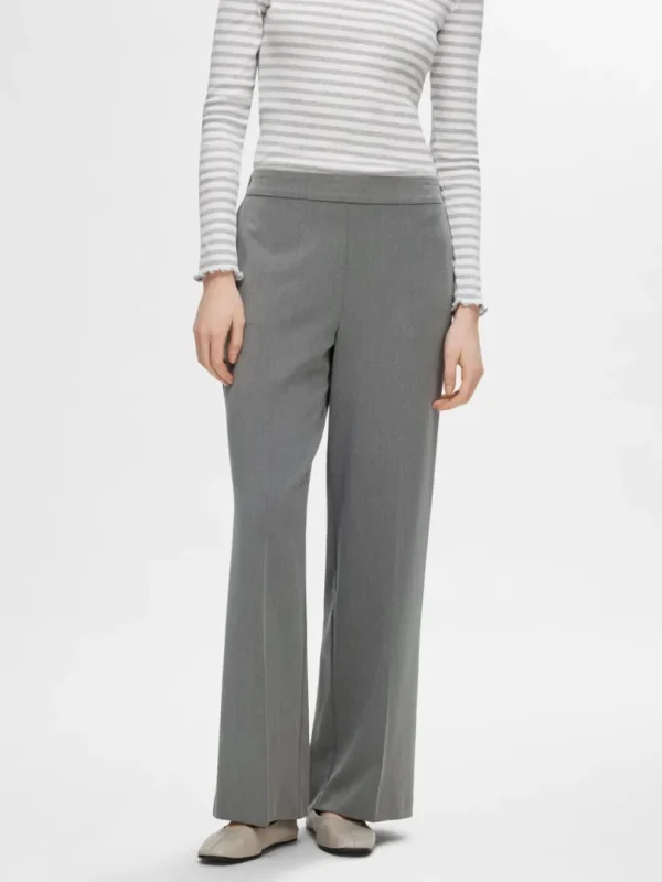 Bukser | Jakkesæt & Blazers>SELECTED WIDE FIT BUKSER Grey