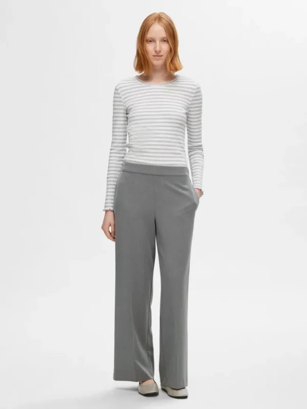 Bukser | Jakkesæt & Blazers>SELECTED WIDE FIT BUKSER Grey