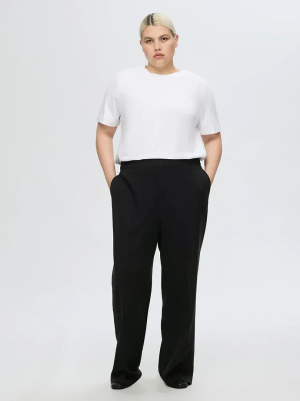 Bukser | Jakkesæt & Blazers>SELECTED WIDE FIT BUKSER Black