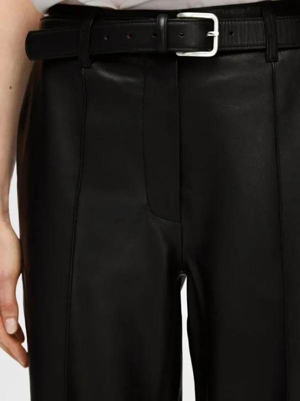 Bukser>SELECTED WIDE FIT LÆDERBUKSER Black