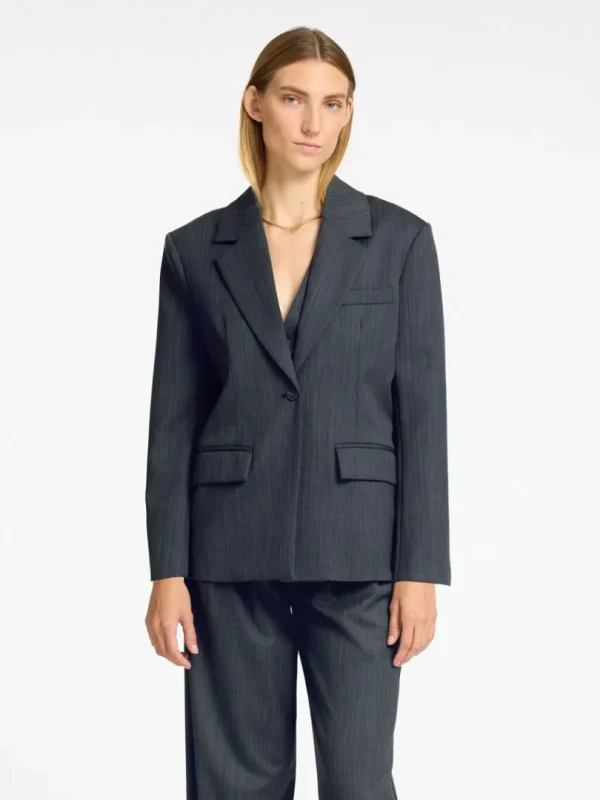 Jakkesæt & Blazers | Overtøj>SELECTED ASYMMETRISK OVERSIZED BLAZER Grey
