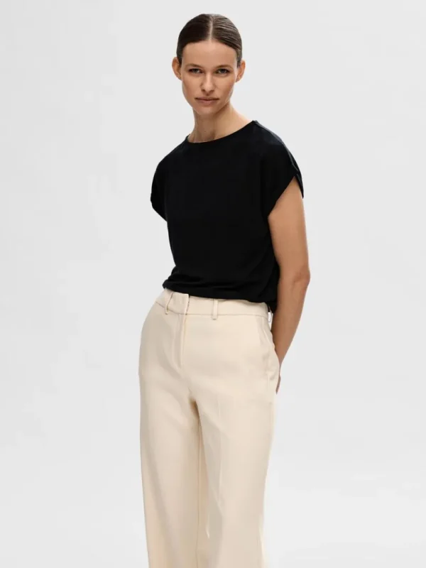 T-shirts>SELECTED BÅDUDSKÆRING T-SHIRT Black