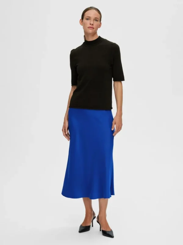 T-shirts | Toppe Og Bluser>SELECTED GLIMMER STRIKKET TOP Black