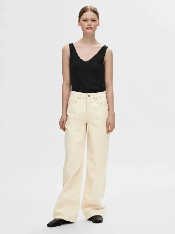 Jeans>SELECTED HVID WIDE FIT JEANS White