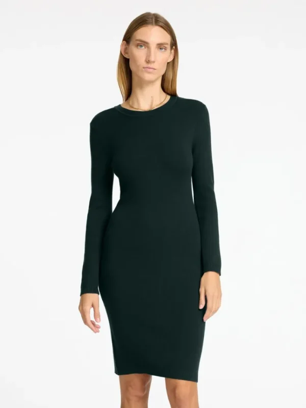 Kjoler | Strik>SELECTED MIDI STRIKKET KJOLE Green