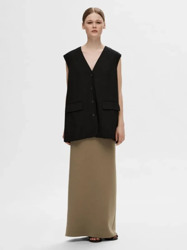 Jakkesæt & Blazers | Toppe Og Bluser>SELECTED OVERSIZED VEST Black