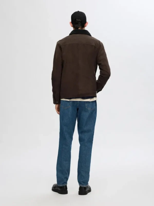 Overtøj | Skjorter>SELECTED 100% RUSKIND OVERSHIRT Brown